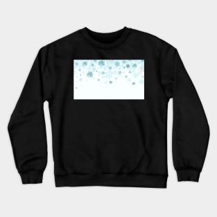 Blue and white snowflakes in winter - simple design Crewneck Sweatshirt